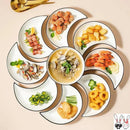 Axyaa Moon Shape Dinnerware Set: 5 Pieces for Flexible Plate Combination