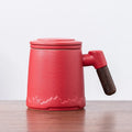 Axyaa Ceramic Tea Cup with Lid and Handle in Business Gift Box