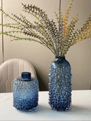 Axyaa Clear Glass Flower Vase Home Decor Hydroponic Accessories Uneven Texture Glass Vase