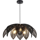 Axyaa Wabi Sabi Rattan Pendant Light - Bohemian Farmhouse 3-Light for Home Décor