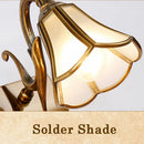 Axyaa Vintage Golden Wall Light with Trumpet Glass Shade