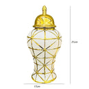 Axyaa Gold Ceramic Vase Decor for Home Entrance, Living Room - Floor-to-Ceiling Jar