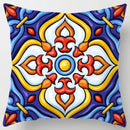Colorful Geometric Flower Pillow Case by Axyaa: Simple Polyester Sofa Decorative Cover