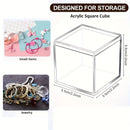 Axyaa Mini Acrylic Storage Boxes with Lids - Clear Square Display Containers