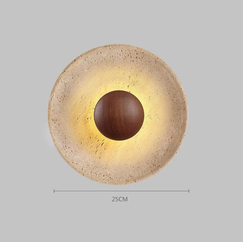 Modern Stone Wood LED Wall Lamp by Axyaa: Personalized Decor for Home Bar, Bedroom, Dining Room
