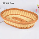 Axyaa Elegant Rattan Woven Fruit Plate & Tea Tray