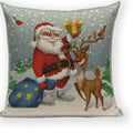 Axyaa Christmas Deer Throw Pillow Case - Festive Santa Claus Decor for Happy Holidays