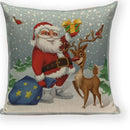 Axyaa Christmas Deer Throw Pillow Case - Festive Santa Claus Decor for Happy Holidays