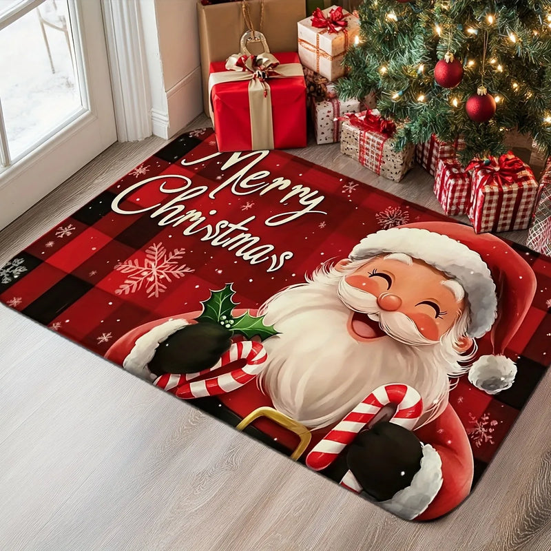 Axyaa Santa Claus Welcome Door Mat for Christmas Home Decor