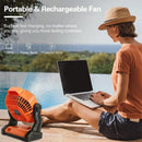 Axyaa Portable Desk Fan with LED Light, Rechargeable & Quiet, Hanging Hook, Battery Operated