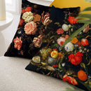 Axyaa Black Floral Print Cushion Cover - Nordic Style Retro Home Decor