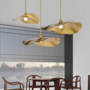 Lotus Brass Suspension Light by Axyaa: Retro Luxury Design for Dining Room & Shop Decor