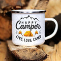 Axyaa Caravan Adventure Enamel Mug for Camping and Campfires
