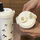 Axyaa Kawaii Bow Stainless Steel 750ml Thermos Bottle with Straw Handle