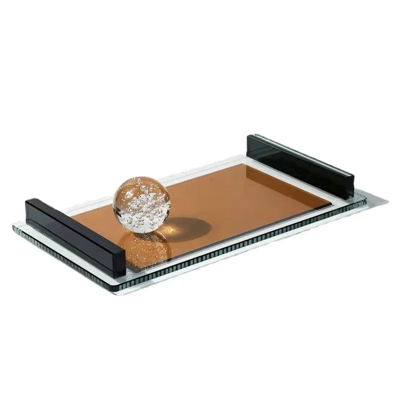 Axya Simple Luxury Glass Tray for Elegant Home Storage and Organization
