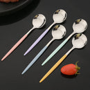 Axyaa Stainless Steel Mini Teaspoon Set - Set of 6 Silver Stirring Spoons