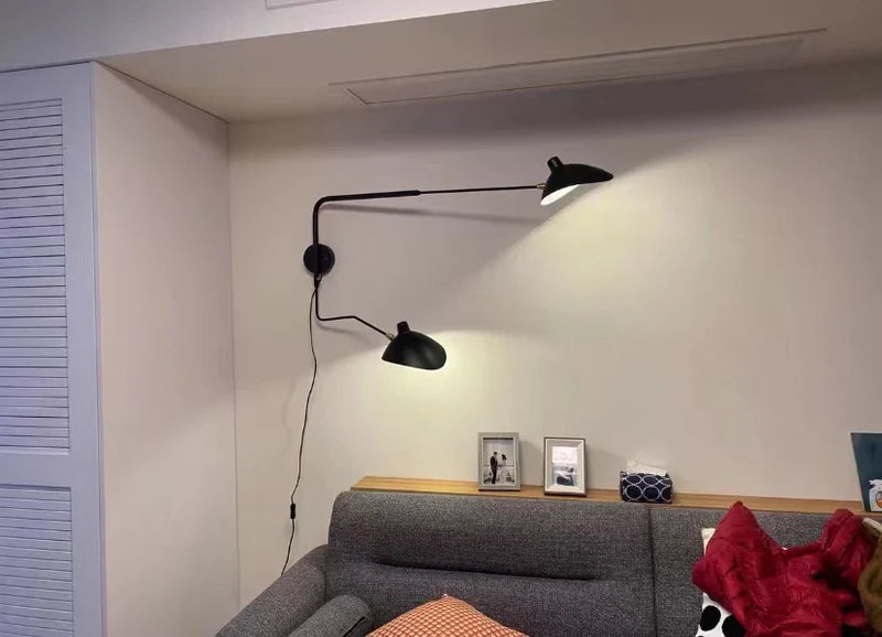 Axyaa Nordic Spider Wall Lamp Bedroom Light Serge Mouille Creative Living Room LED Pole Sconce