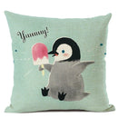 Axyaa Penguin Cushion Cover: Cute Sofa Pillow for Kids & Living Room, 45x45cm