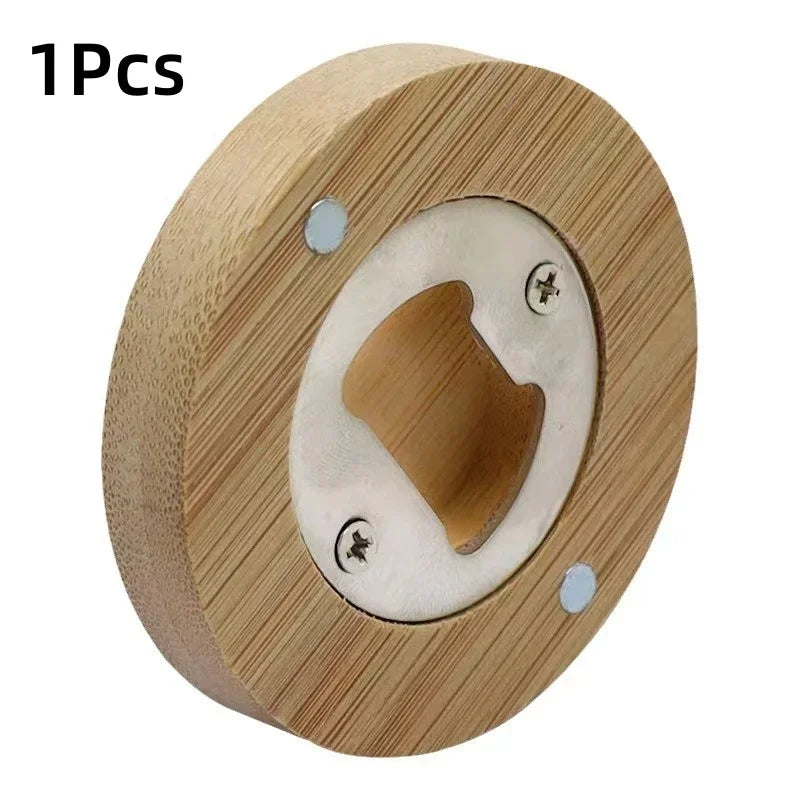 Axyaa Bamboo Beer Bottle Opener Fridge Magnet Bar Home Party Tool