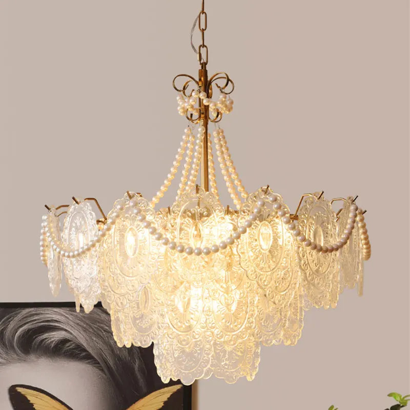 Axyaa Cream Style Crystal Chandelier for Living Room, Bedroom, Dining Room