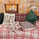 Axyaa Christmas New Year Plaid Cotton Pillowcase Set