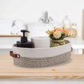 Axyaa Cotton Rope Storage Basket with Handle - Large Capacity Desktop Organizer