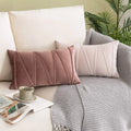 Axyaa Velvet Lumbar Throw Pillow Covers 12x20 Inch - Farmhouse Cushion Cover Cojines
