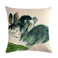 Axyaa Rabbit Pillowcase: Cute Ink Style for Office, Car, Sofa & Living Room