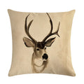Axyaa Nordic Moose Art Linen Cushion Cover for Home Decor