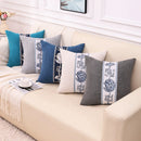 Axyaa Linen Chinese Pavilion Pattern Pillow Cover for Home Sofa Bedroom