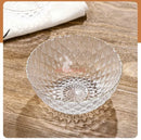 Axyaa Gold Edged Crystal Glass Bowl - 380ml Transparent Fruit Plate & Salad Dish