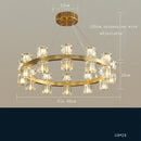 Axyaa Luxury Gold Chandeliers for Living Room in America with Glass Crystals and LED Lighting