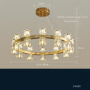 Axyaa Crystal Led Chandeliers - Luxury Gold Hanging Lamps for Living Room
