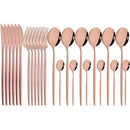 Axyaa 24pcs Stainless Steel Cutlery Set Fork Teaspoon Knife Silverware Flatware