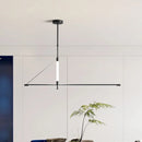 Axyaa LED Strip Pendant Lights - Modern Black Hanging Lamps for Dining Hall