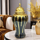 Axyaa European Style Ceramic Vase - 45cm Large Handcrafted Foyer Decoration & Storage Jar
