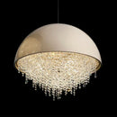 Axyaa Luxury Crystal Chandelier Black White LED Round Light for Living Dining Room