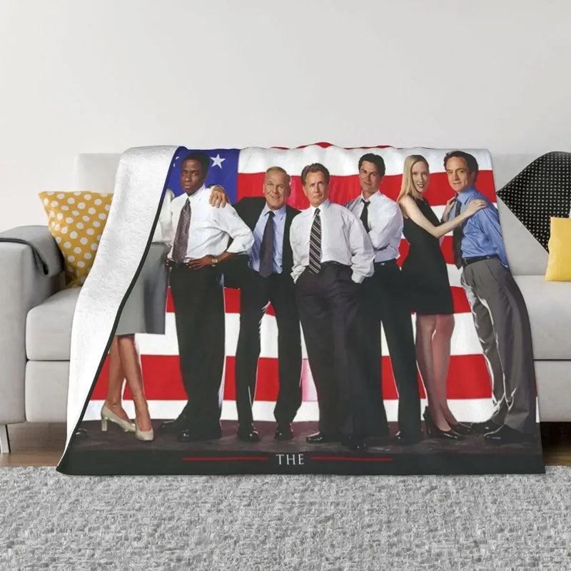 Axyaa West Wing Cast Plaid Throw Blanket - Soft & Fluffy for Multi-Purpose Use