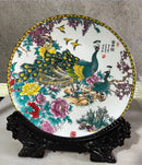 Axyaa Ceramic Plate Ornaments with Base: Modern Home Decor, Flower Arrangement Craft