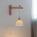 Axyaa LED Wall Light with White Ceramic Shade - Japan Style Stair & Bedside Lamp