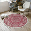 Axyaa Nordic Style Cotton Linen Round Carpets Boho Retro Handmade Floor Mats