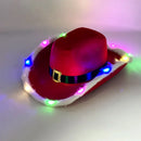Axyaa Christmas Red Cowboy Hat with LED Lights