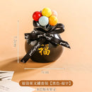 Axyaa Ceramic Stainless Steel Fruit Fork Set with Cute Fruit Sign Storage Jar.
