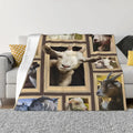 Axyaa Goat Print Throw Blanket Plaid for Sofa and Bed cuddles