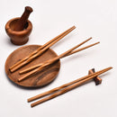Axyaa Bamboo Chopsticks Set 24cm Carbonized Fried Dough Twists 5 pairs Dinnerware Home Hotel