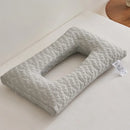 Axyaa White Knitted Cotton Ear Protector Design Neck Health Care Pillow