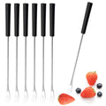 Axyaa Stainless Steel Cheese Hot Pot Fork Set - 6Pcs Flatware Dessert Dinnerware