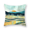 Axyaa Gold Mountains Geometric Sun Moon Cushion Cases- Home Decor Almofadas