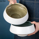 Axyaa High Foot Ceramic Soup Bowl Dessert Pasta Salad Snack Household Specialty Tableware
