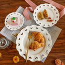 Axyaa Embossed Ceramic Dessert Plate European Style Hollow Love Fruit Plate